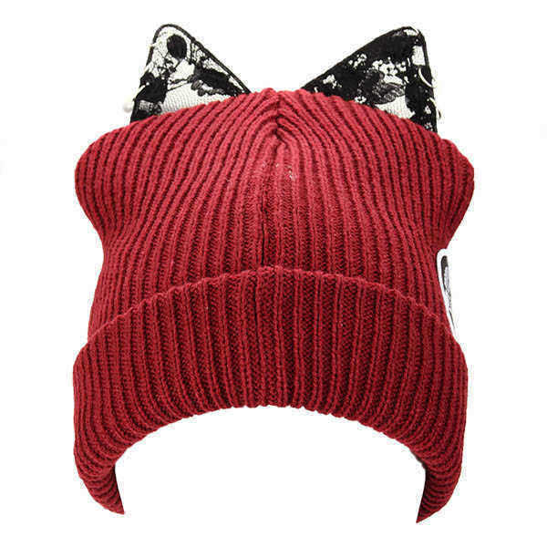 Ladies-Female-Knitted-Beanies-Lace-Devil-Horns-Diamond-Woolen-Orechiette-Novelty-Hat-1033868