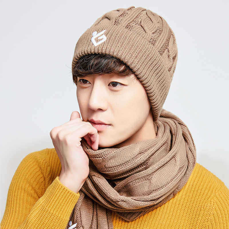 Men-And-Women-Winter-Plush-Thick-Warm-Acrylic-Knitted-Earmuffs-Cap-Scarf-Set-Hat-1362991