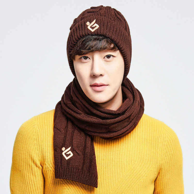 Men-And-Women-Winter-Plush-Thick-Warm-Acrylic-Knitted-Earmuffs-Cap-Scarf-Set-Hat-1362991