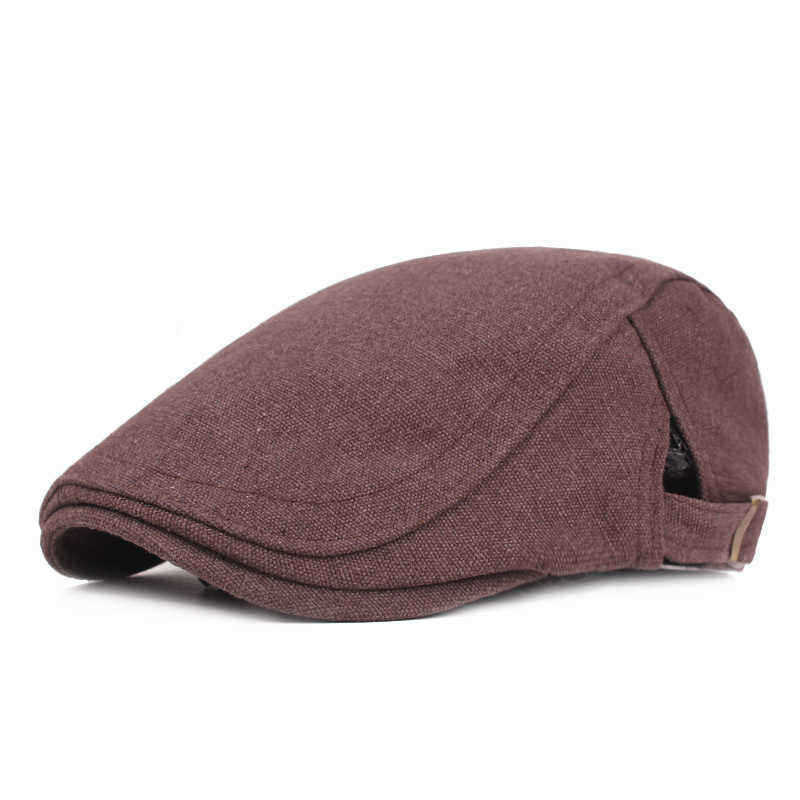 Men-Cotton-Beret-Caps-Forward-Caps-Outdoor-Travel-Hats-Solid-Berets-1517964