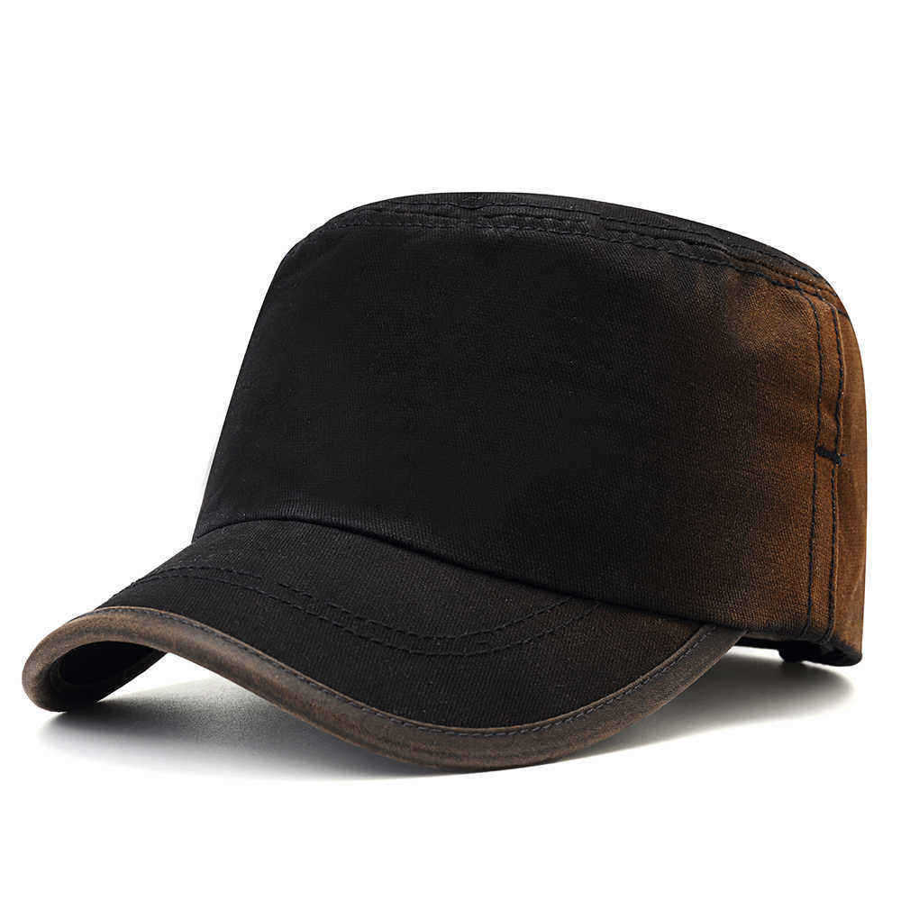 Men-New-Washed-Cotton-Flat-Top-Hats-Adjustbale-Fashion-Outdoor-Military-Cap-Peaked-Cap-Visor-1343586