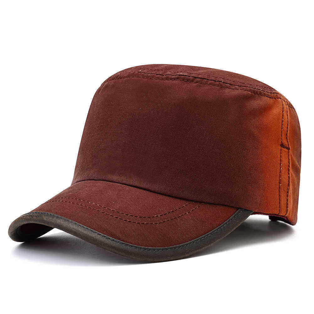 Men-New-Washed-Cotton-Flat-Top-Hats-Adjustbale-Fashion-Outdoor-Military-Cap-Peaked-Cap-Visor-1343586