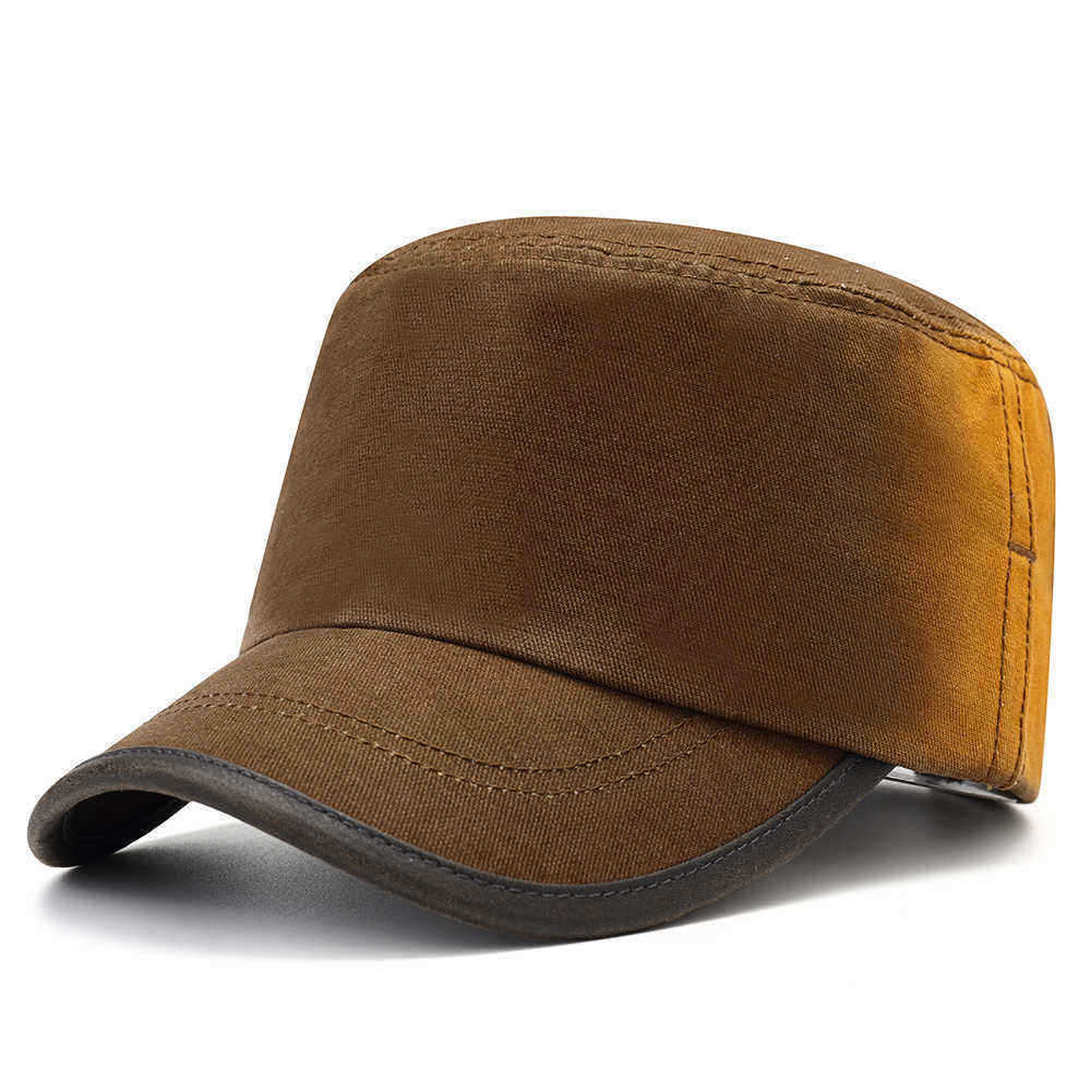 Men-New-Washed-Cotton-Flat-Top-Hats-Adjustbale-Fashion-Outdoor-Military-Cap-Peaked-Cap-Visor-1343586