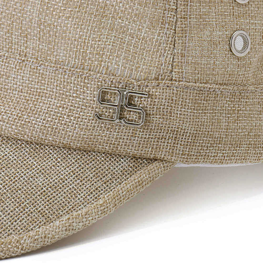 Men-Simple-Vogue-Linen-Solid-Color-Flat-Hats-Sunshade-Casual-Outdoors-Adjustable-Caps-1457325