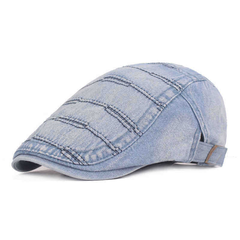 Men-Summer-Denim-Beret-Caps-Forward-Caps-Outdoor-Travel-Visors-Retro-Hat-1517958