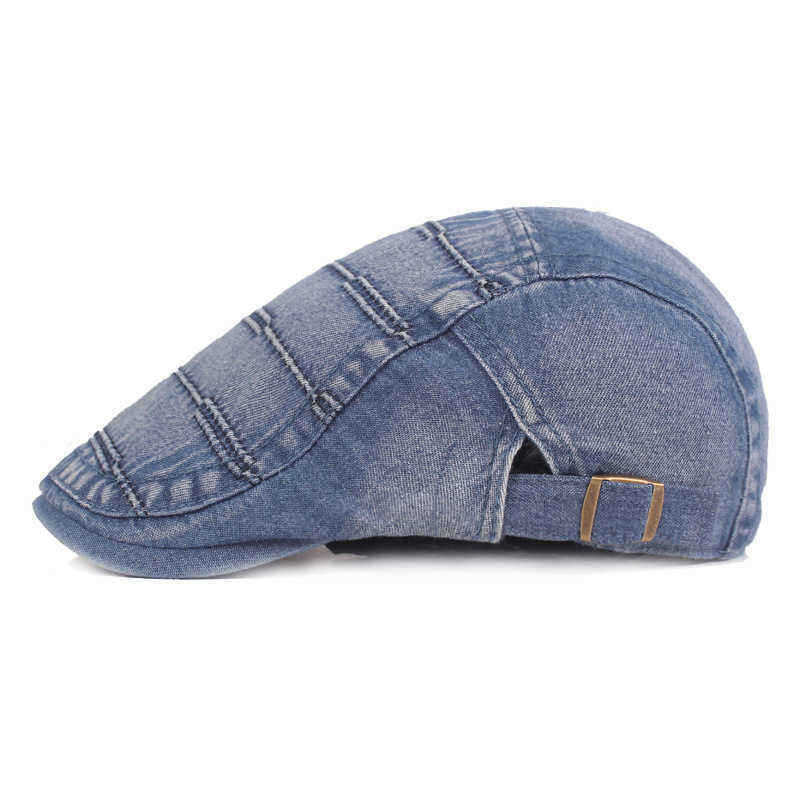 Men-Summer-Denim-Beret-Caps-Forward-Caps-Outdoor-Travel-Visors-Retro-Hat-1517958