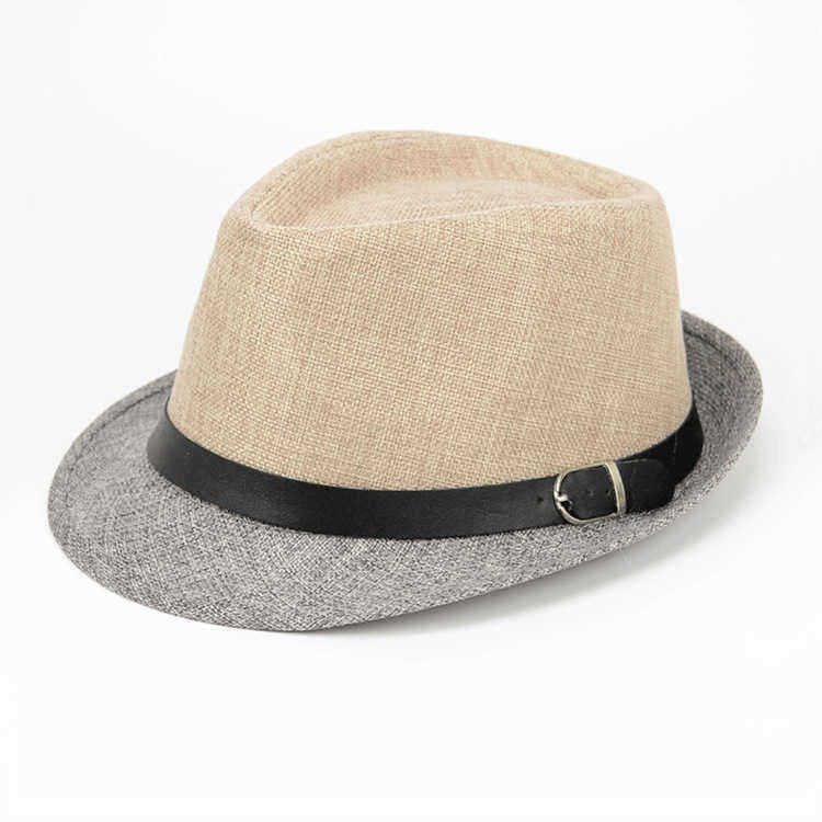 Men-Vogue-Color-Matching-Polyester-Crimping-Jazz-Hat-Bucket-Hat-Beach-Cap-Travel-Breathable-Sun-Hat-1432261