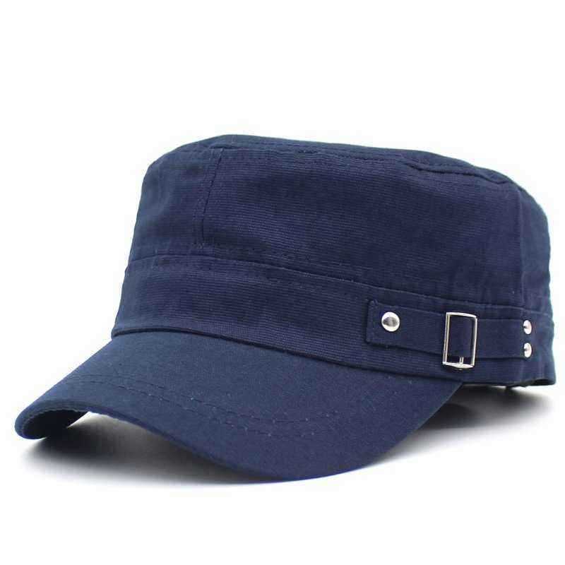 Men-Washed-Cotton-Flat-Top-Hats-Adjustbale-Fashion-Outdoor-Military-Army-Cap-Peaked-Cap-Visor-1351008