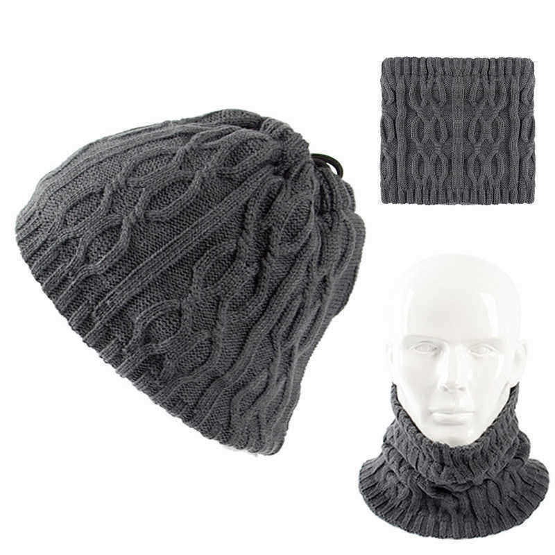 Men-Winter-Multi-purpose-Thicken-Knit-Plush-Beanie-Cap-Scarf-Outdoor-Earmuffs-Ski-Skullcap-1350567