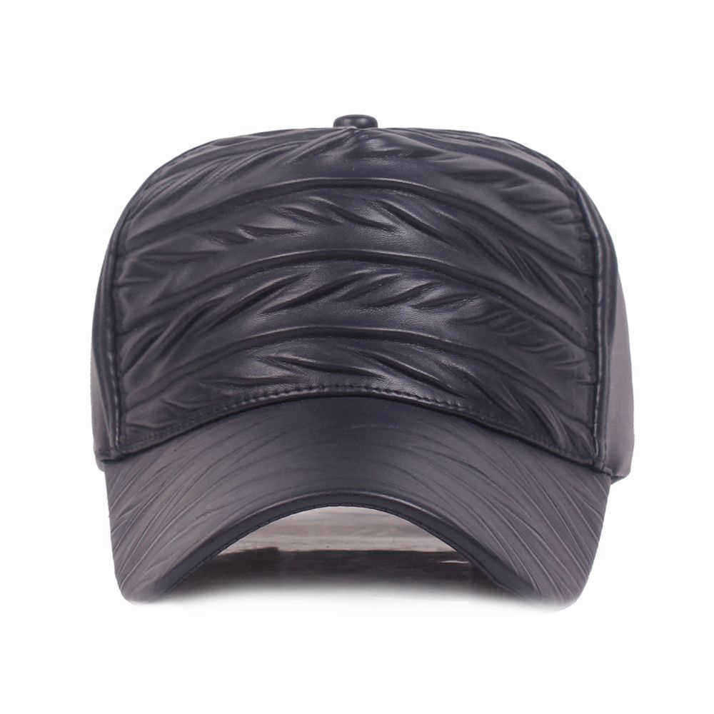 Men-Woman-Outdoor-Sports-PU-Leather-Baseball-Cap-Sunscreen-Visor-Peaked-Cap-1349732