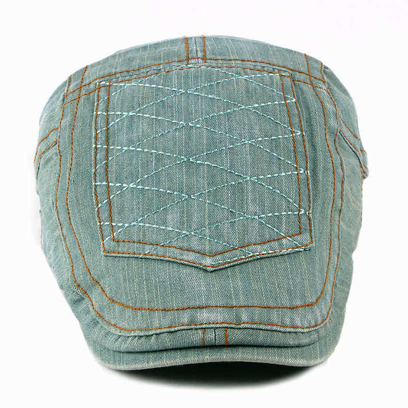 Men-Women-Casual-Washed-Denim-Peaked-Cap-Beret-Hat-1336500