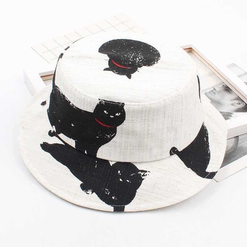 Men-Women-Cat-Pattern-Print-Bucket-Hat-Outdoor-Sunshade-Fisherman-Hat-1406382