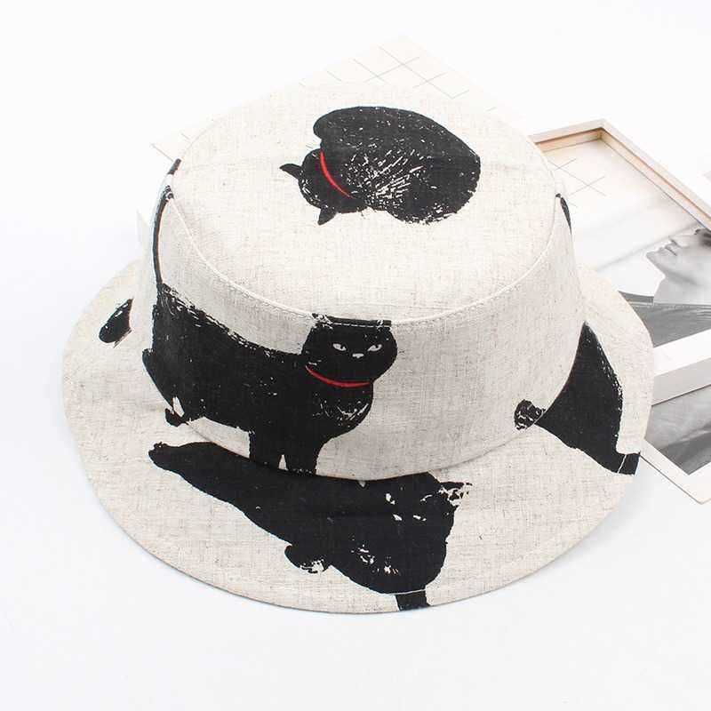 Men-Women-Cat-Pattern-Print-Bucket-Hat-Outdoor-Sunshade-Fisherman-Hat-1406382