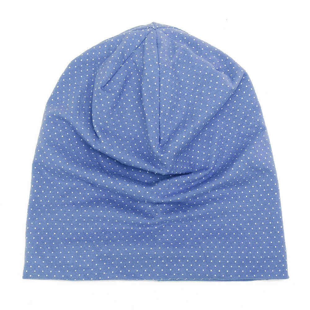 Men-Women-Cotton-Dot-Print-Beanie-Hat-Outdoor-Double-Layers-Earmuffs-Skullcap-1384412