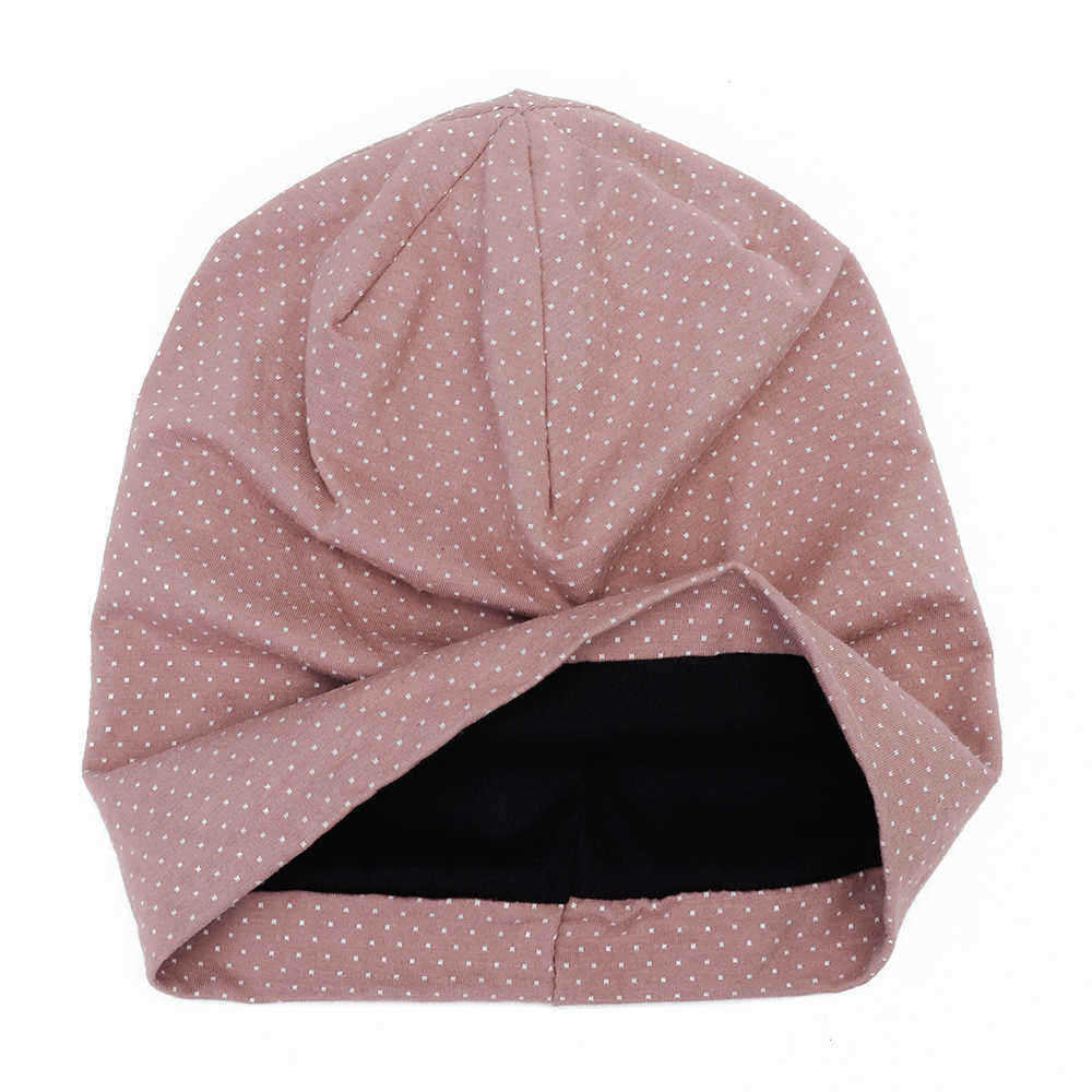 Men-Women-Cotton-Dot-Print-Beanie-Hat-Outdoor-Double-Layers-Earmuffs-Skullcap-1384412