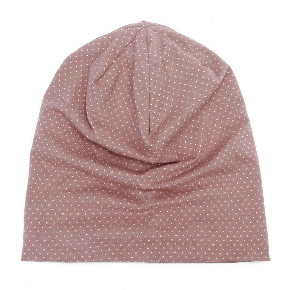 Men-Women-Cotton-Dot-Print-Beanie-Hat-Outdoor-Double-Layers-Earmuffs-Skullcap-1384412