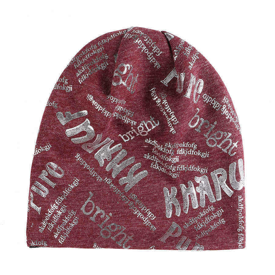 Men-Women-Cotton-Double-Layers-Earmuffs-Beanie-Cap-Outdoor-Warm-Letter-Print-Skullcap-1346517