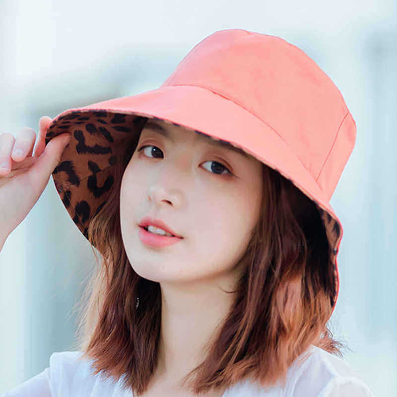 Men-Women-Cotton-Leopard-Double-Sided-Wear-Fisherman-Hat-Outdoor-UV-Resistence-Bucket-Cap-1431645