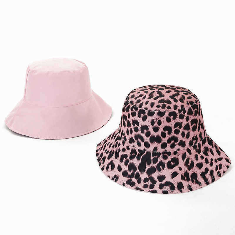 Men-Women-Cotton-Leopard-Double-Sided-Wear-Fisherman-Hat-Outdoor-UV-Resistence-Bucket-Cap-1431645