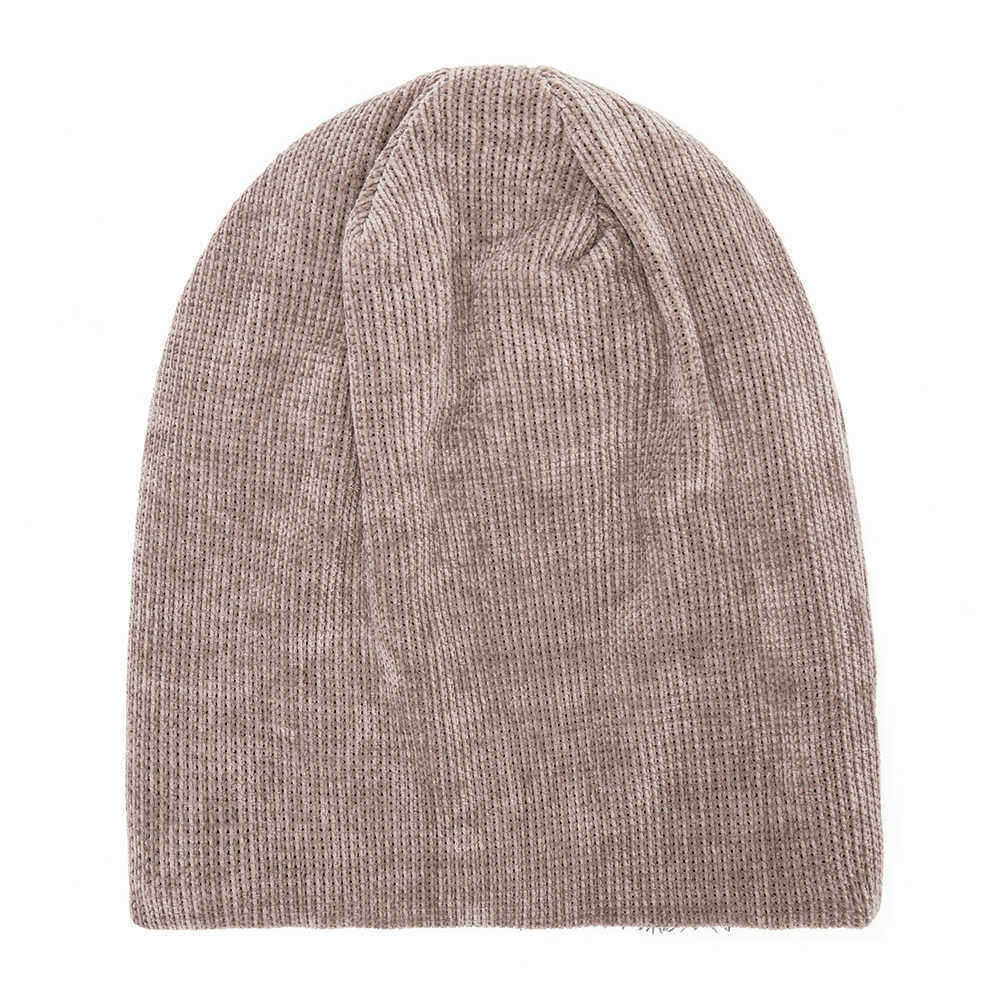 Men-Women-Double-Layer-Plus-Velvet-Hood-Hat-Chenille-Warm-Vertical-Stripes-Baggy-Pile-Cap-Beanie-1386923