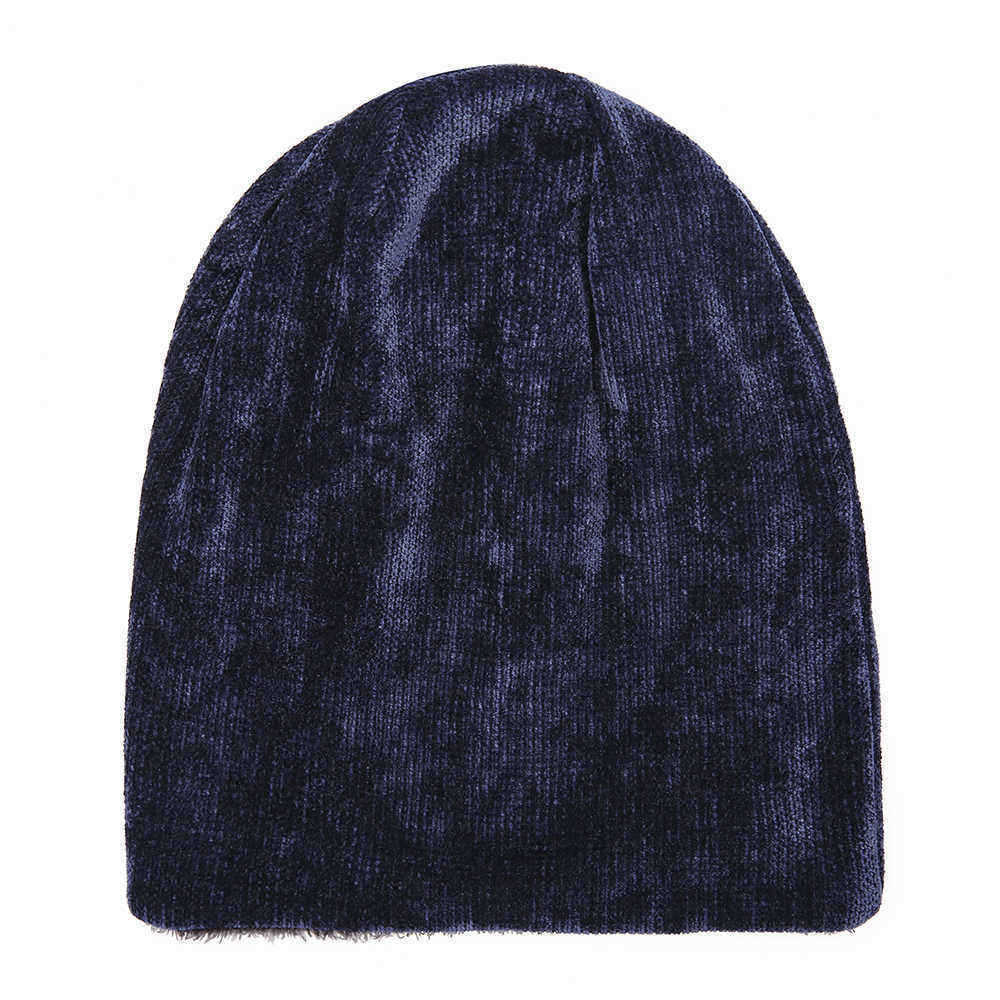 Men-Women-Double-Layer-Plus-Velvet-Hood-Hat-Chenille-Warm-Vertical-Stripes-Baggy-Pile-Cap-Beanie-1386923