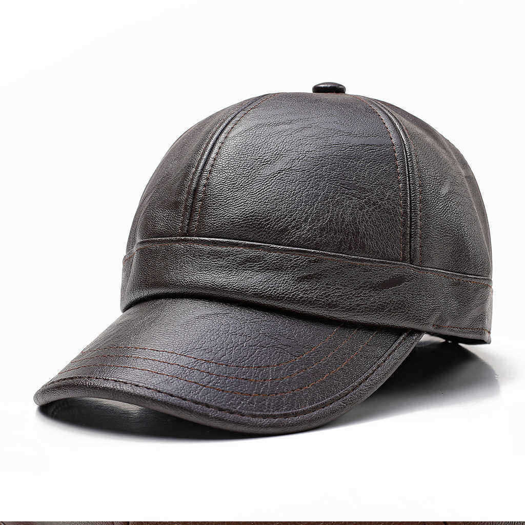 Men-Women-Earmuffs-Artificial-Leather-Baseball-Cap-Outdoor-Adjustable--Dad-Peaked-Hat-1348666