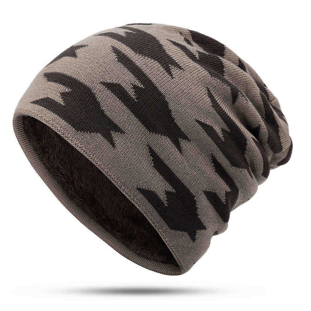 Men-Women-Fleece-Liner-Knitted-Hat-Leopard-Pattern-Knit-Cap-1395940