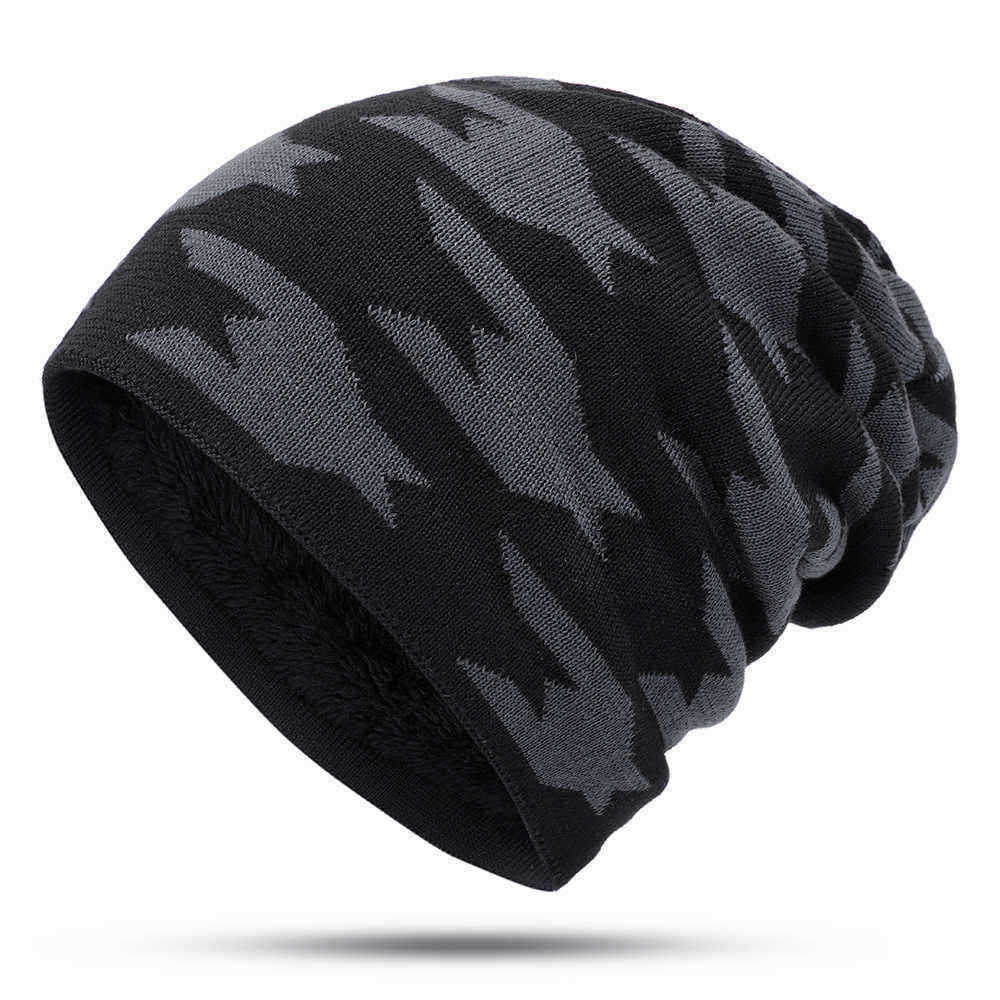 Men-Women-Fleece-Liner-Knitted-Hat-Leopard-Pattern-Knit-Cap-1395940