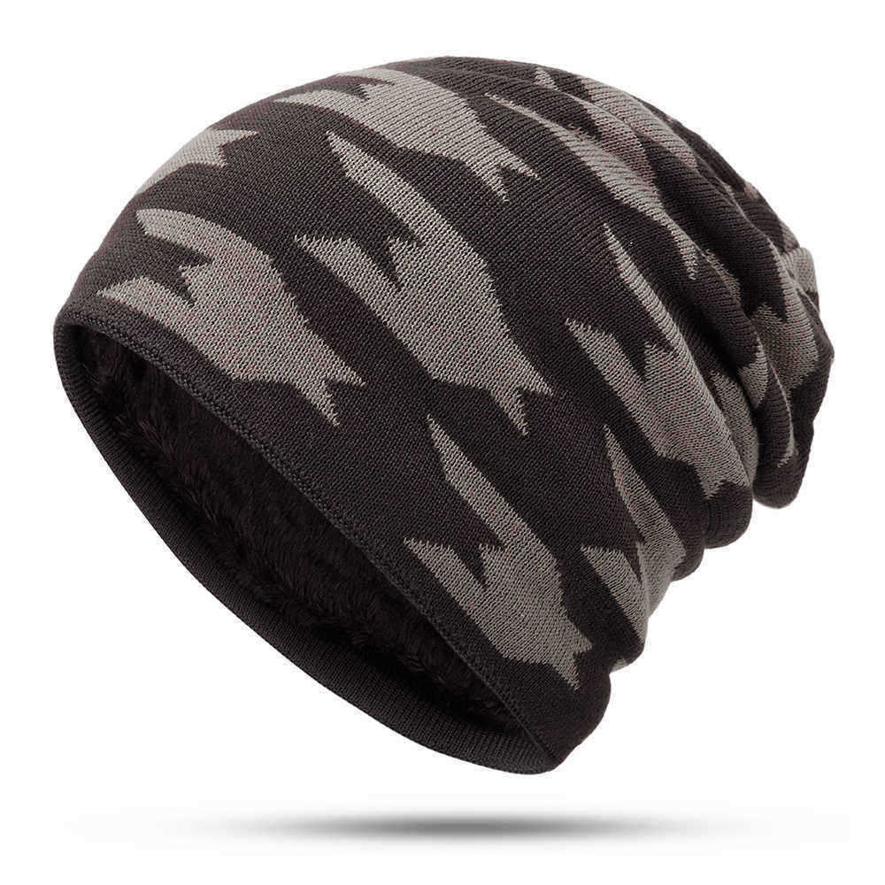 Men-Women-Fleece-Liner-Knitted-Hat-Leopard-Pattern-Knit-Cap-1395940