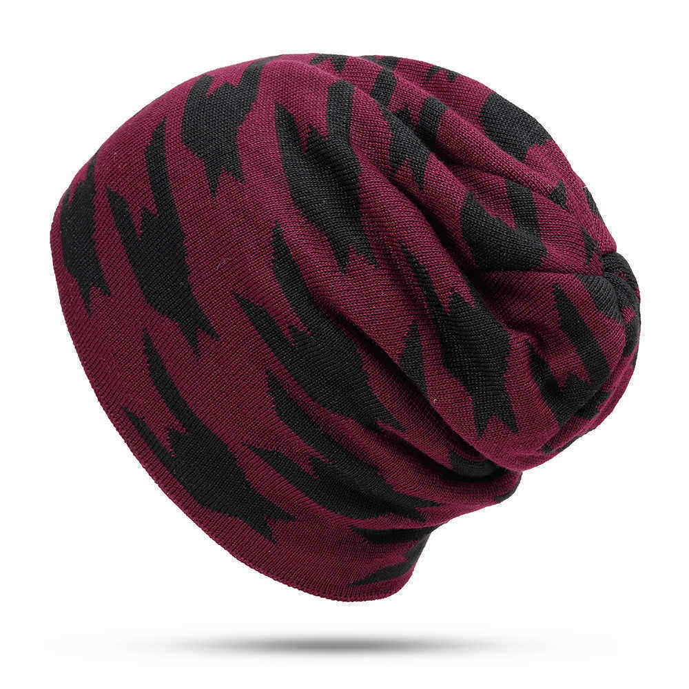 Men-Women-Fleece-Liner-Knitted-Hat-Leopard-Pattern-Knit-Cap-1395940