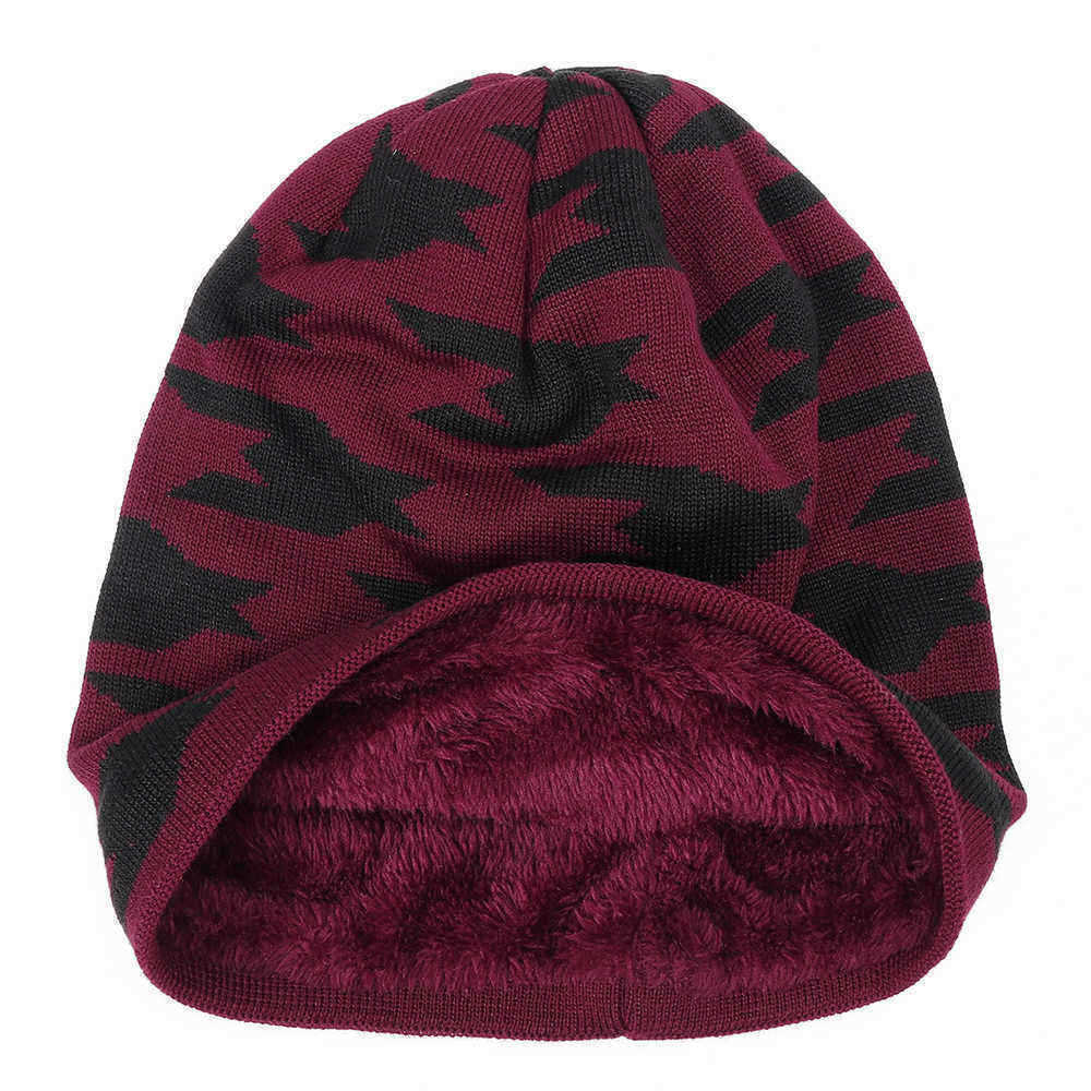 Men-Women-Fleece-Liner-Knitted-Hat-Leopard-Pattern-Knit-Cap-1395940