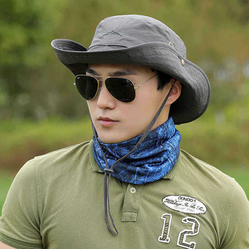 Men-Women-Outdoor-UV-Proof-Jungle-Gardening-Sun-Hat-Leisure-Cowboy-Fishing-Sunshade-Fisherman-Hat-1295551