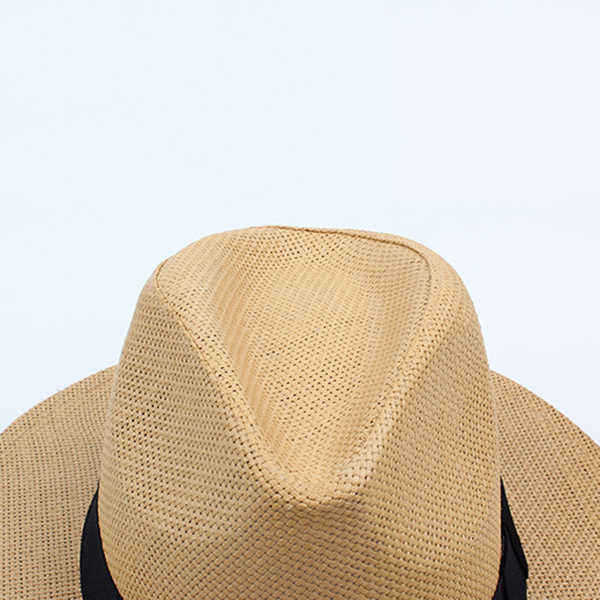 Men-Women-Panama-Straw-Hat-Classic-Western-Beach-Sun-Wide-Brim-Bucket-Caps-1265967