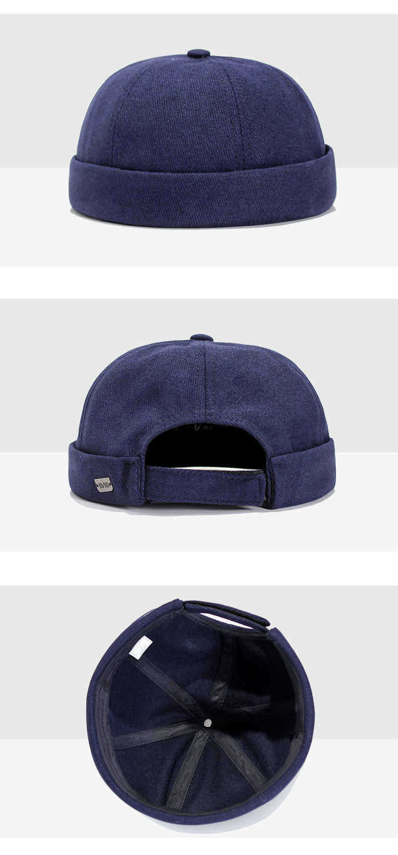 Men-Women-Solid-Color-Section-Hat-Hip-Hop-Hat-Sailor-Cap-Cotton-Brimless-Hats-1543991