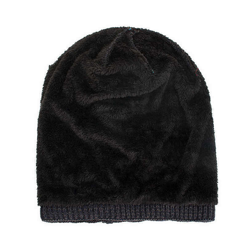 Men-Women-Special-Stripe-Plus-Velvet-Knitted-Hat-Outdoor-Double-Layers-Slouch-Beanie-Caps-1344241