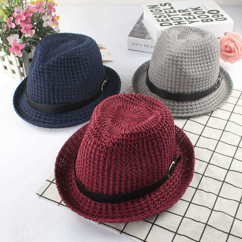 Men-Women-Straw-Knited-Sunscreen-Jazz-Hat-Outdoor-Casual-Travel-Breathable-Hat-1451895