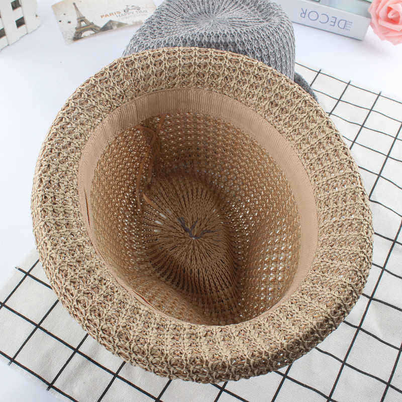 Men-Women-Straw-Knited-Sunscreen-Jazz-Hat-Outdoor-Casual-Travel-Breathable-Hat-1451895