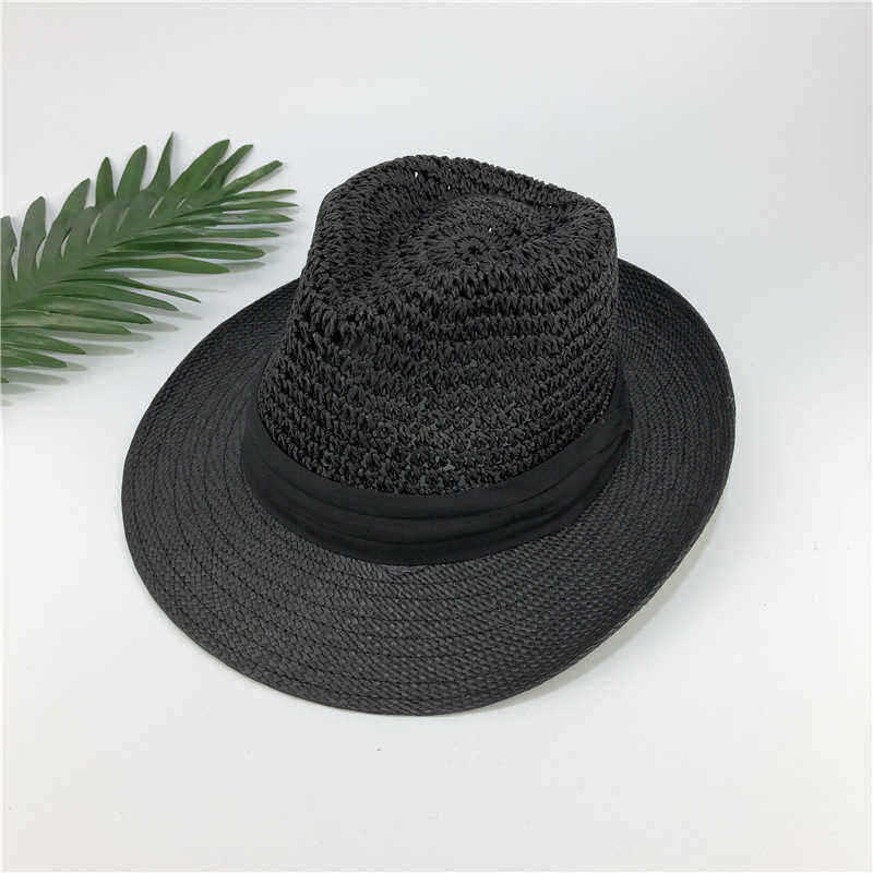 Men-Women-Straw-Knited-Sunscreen-Jazz-Hat-Outdoor-Casual-Travel-Visor-Hat-1451894