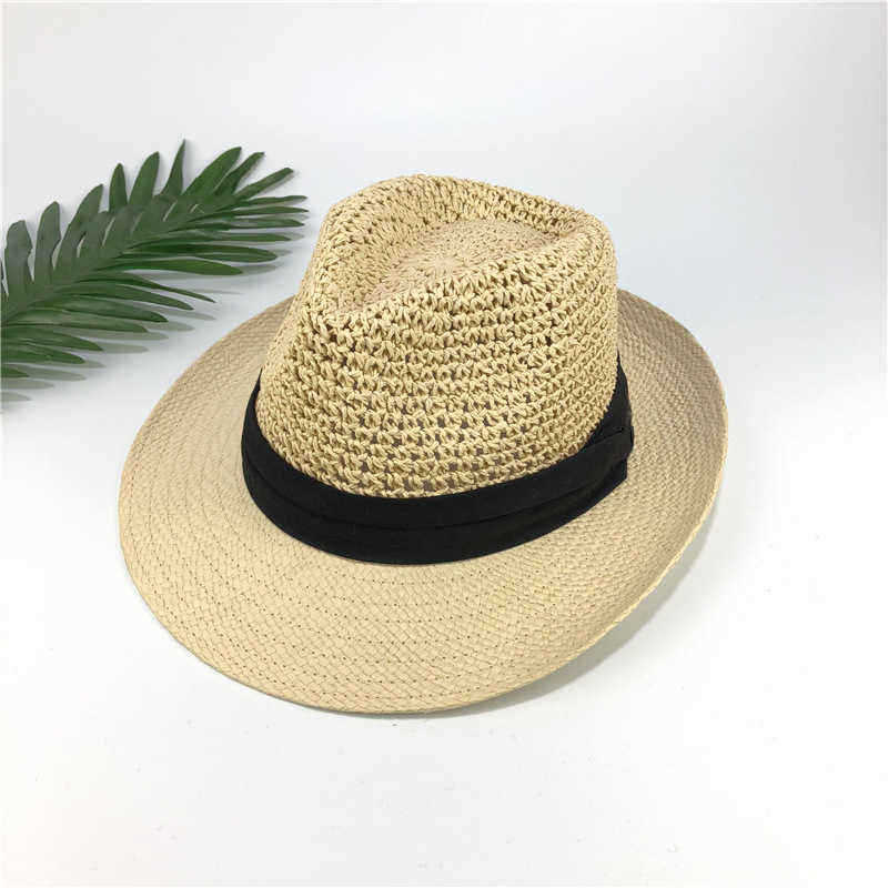 Men-Women-Straw-Knited-Sunscreen-Jazz-Hat-Outdoor-Casual-Travel-Visor-Hat-1451894