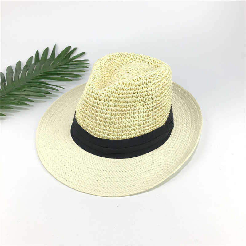 Men-Women-Straw-Knited-Sunscreen-Jazz-Hat-Outdoor-Casual-Travel-Visor-Hat-1451894