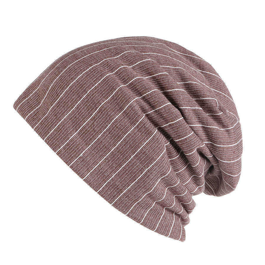 Men-Women-Stripe-Slouchy-Headwear-Bonnet-Hat-Outdoor-Winter-Cotton-Skull-Cap-Beanie-1324741