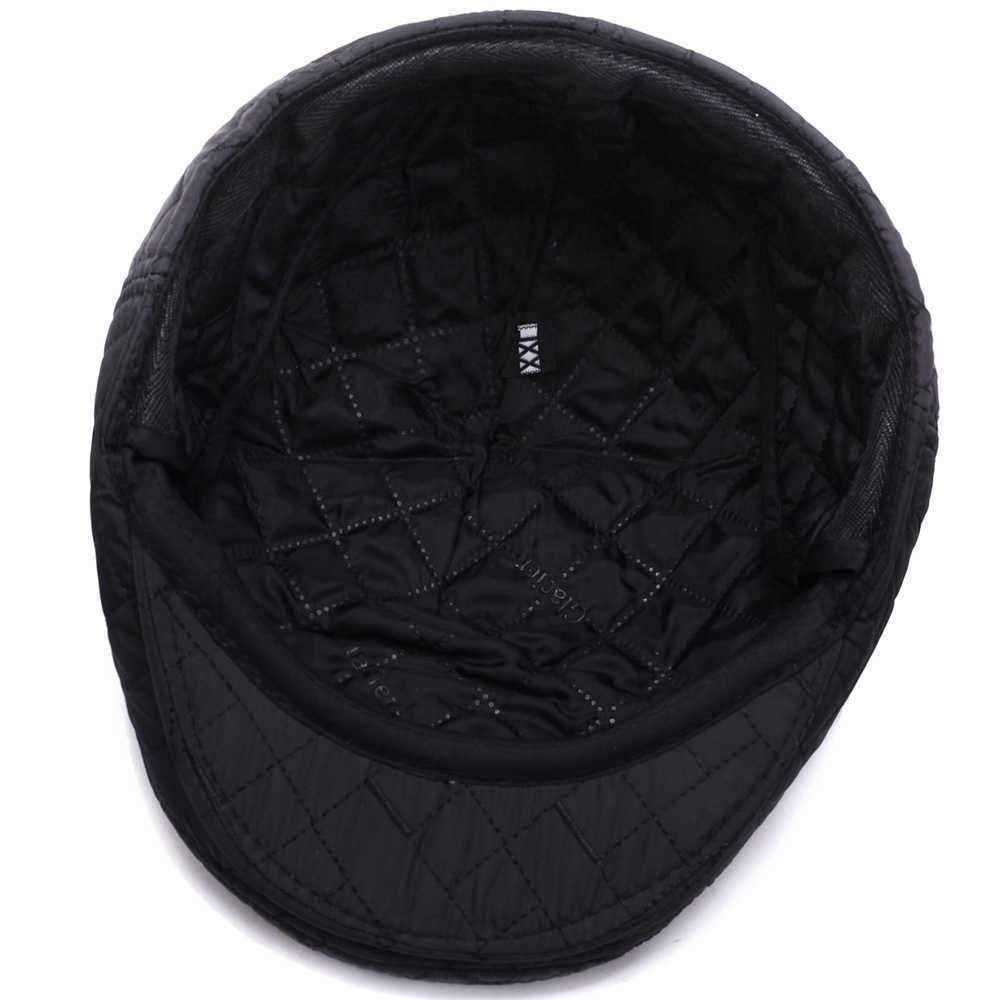 Men-Women-Thickened-Windproof-Peaked-Cap-Embroidery-Earmuffs-Cotton-Beret-Hat-1354563