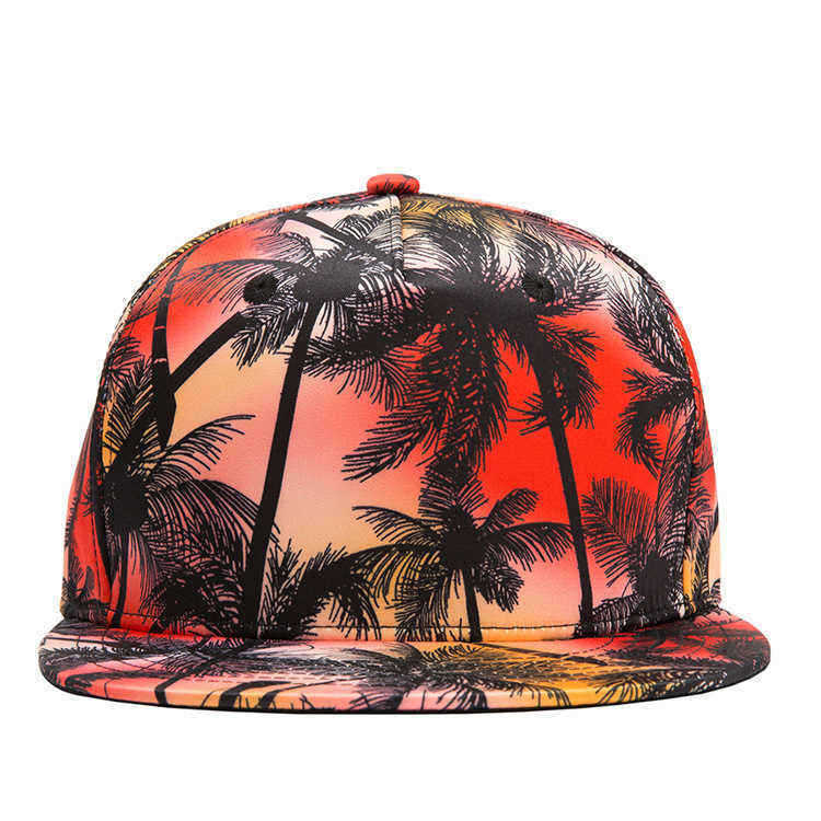 Men-Women-Tropical-Wind-Coconut-Flat-Hat-Leaf-Hip-Hop-hat-Baseball-Cap-1495775