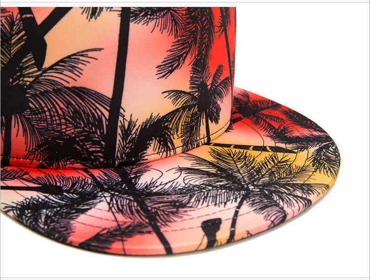 Men-Women-Tropical-Wind-Coconut-Flat-Hat-Leaf-Hip-Hop-hat-Baseball-Cap-1495775