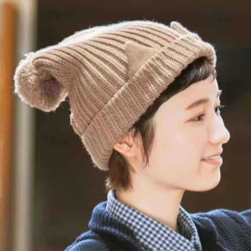 Men-Women-Vintage-Cat-Ears-Earmuffs-Knit-Beanie-Hat-Flexible-Ski-Skull-Cap-1386016