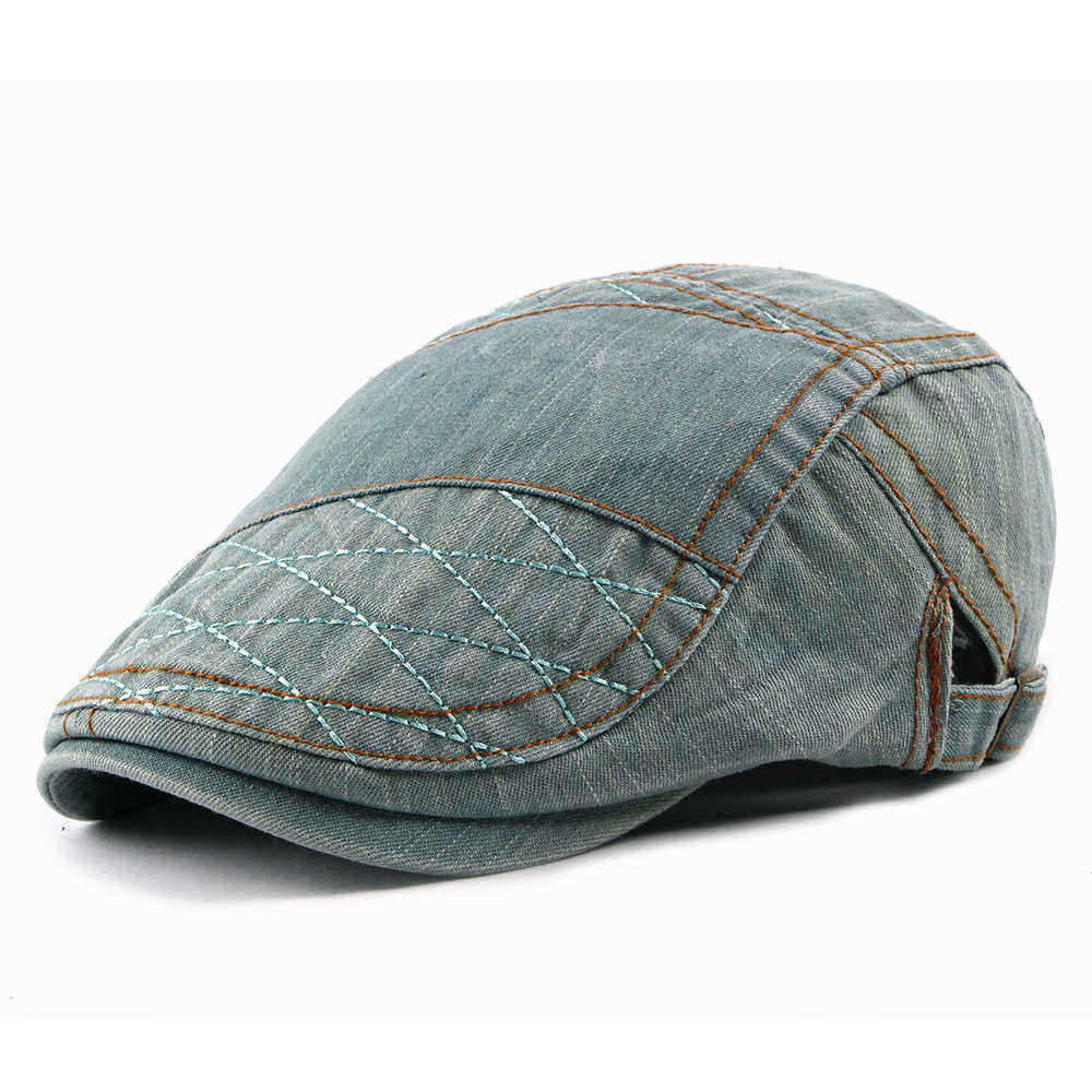 Men-Women-Vintage-Denim-Adjustable-Peaked-Cap-Cotton-Cabbie-Hat-1336499