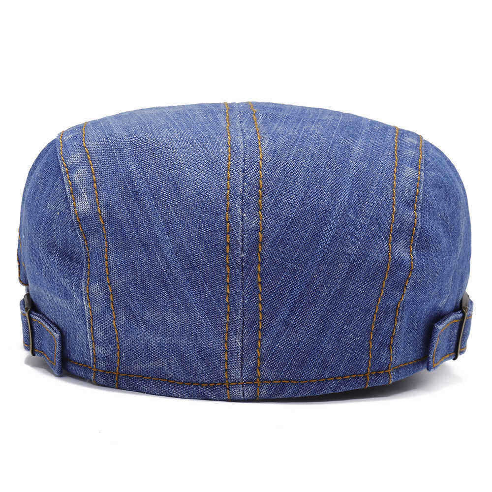 Men-Women-Vintage-Denim-Adjustable-Peaked-Cap-Cotton-Cabbie-Hat-1336499