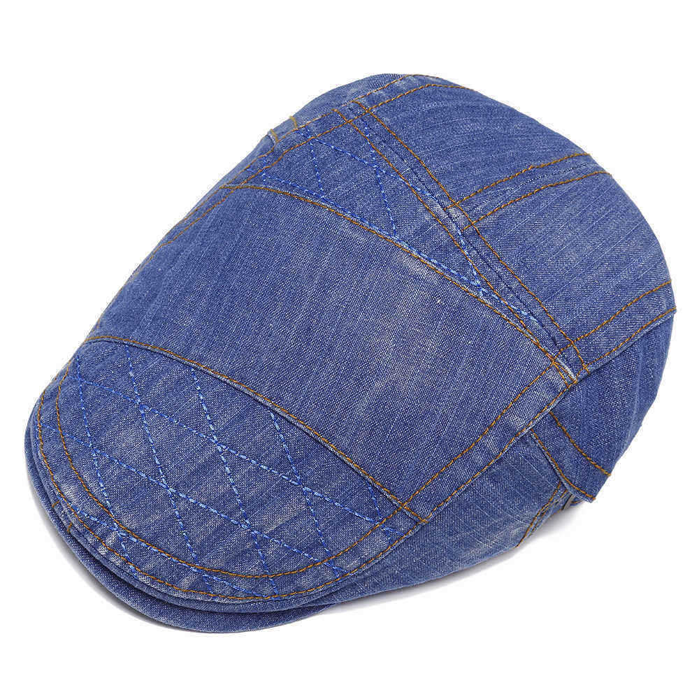 Men-Women-Vintage-Denim-Adjustable-Peaked-Cap-Cotton-Cabbie-Hat-1336499