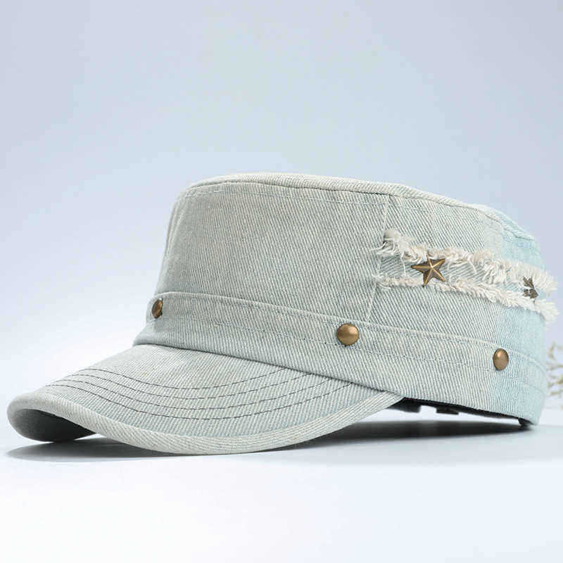 Men-Women-Vintage-Fashion-Rivet-Pentagram-Flat-Hats-Four-Seasons-Cap-1402357