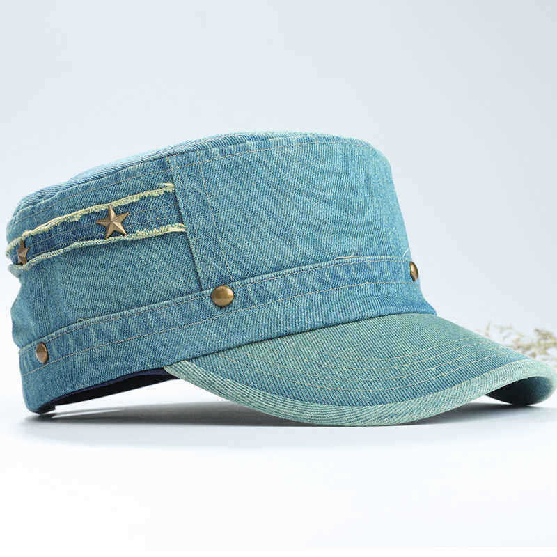 Men-Women-Vintage-Fashion-Rivet-Pentagram-Flat-Hats-Four-Seasons-Cap-1402357